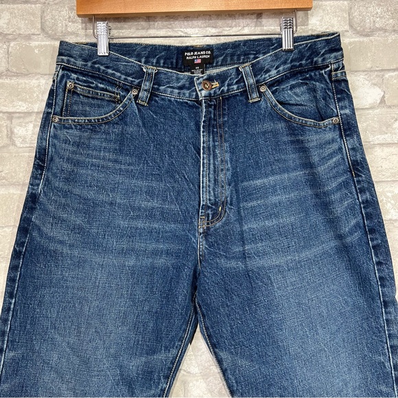 Vintage Polo Ralph Lauren Men's 34 Dad Jeans Straight Leg Zip Fly Medium Wash - Picture 3 of 8